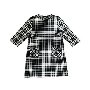 Chic Black and White Plaid Dress